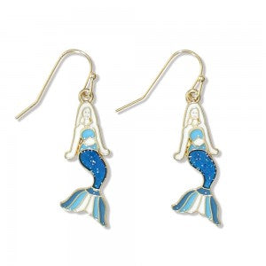 Earrings-Blue Glitter Mermaids