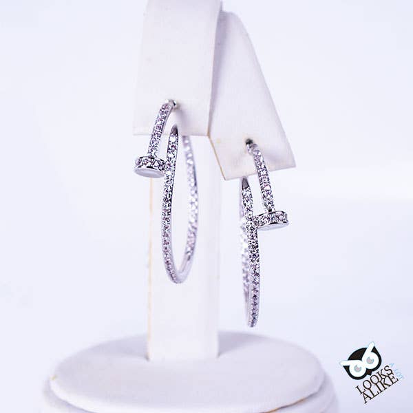 Crystal Nail Hoops