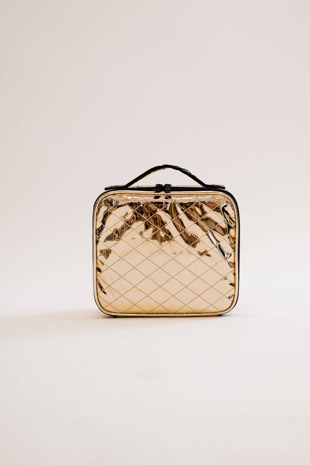 Customizable Cosmetic Case: Quilted Gold
