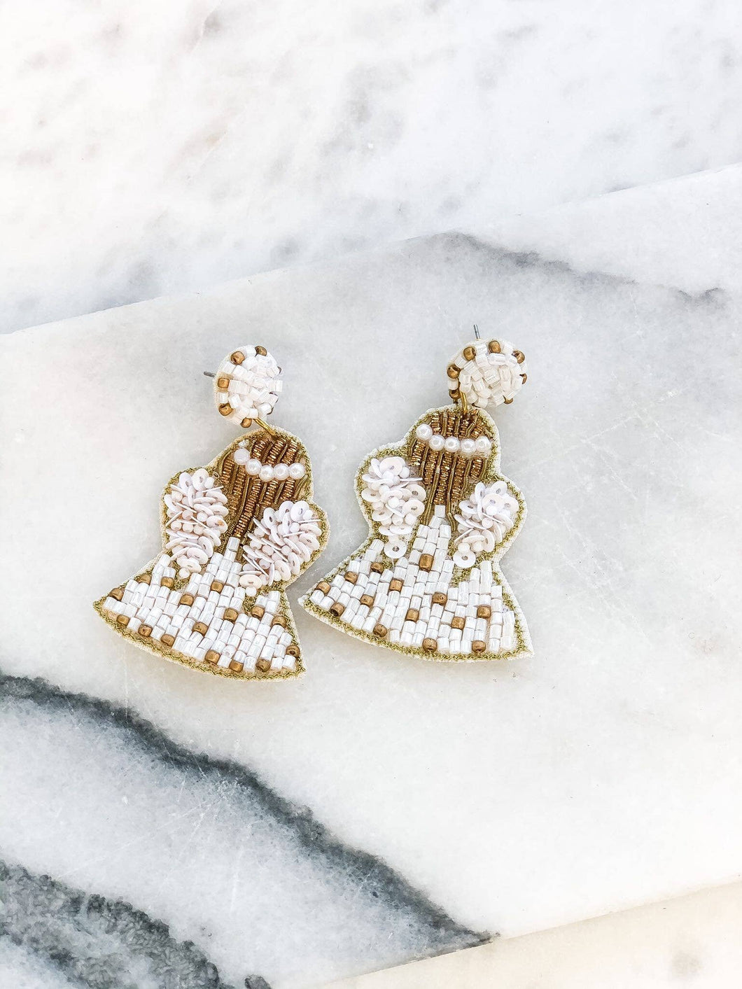 Beaded Angel Statement Earrings