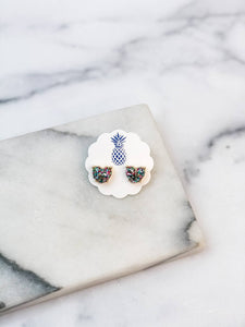Prep Obsessed Wholesale - Glitter Heart Stud Earrings