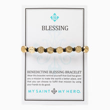 Load image into Gallery viewer, Benedictine Blessing Bracelet - Gold Medals Teal
