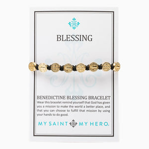 Benedictine Blessing Bracelet - Gold Medals Teal