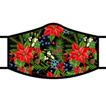Load image into Gallery viewer, RAINCAPER POINSETTIAS REUSABLE FABRIC FACE MASK
