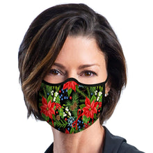 Load image into Gallery viewer, RAINCAPER POINSETTIAS REUSABLE FABRIC FACE MASK
