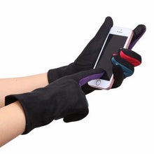 Load image into Gallery viewer, BLACK &amp; MULTICOLOR TEXTING GLOVES
