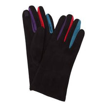 Load image into Gallery viewer, BLACK &amp; MULTICOLOR TEXTING GLOVES
