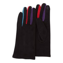 Load image into Gallery viewer, BLACK &amp; MULTICOLOR TEXTING GLOVES
