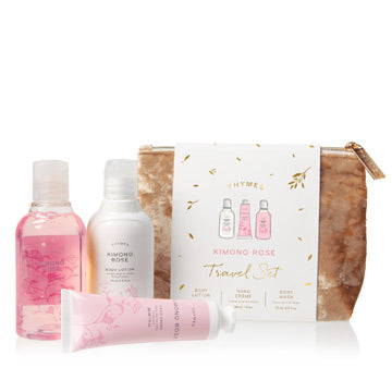 KIMONO ROSE TRAVEL SET WITH BEAUTY BAG