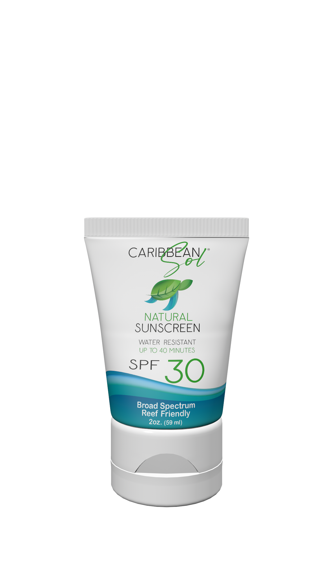 Caribbean Sol Natural Sunscreen SPF 30 - 2oz TSA Approved Size