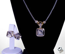 Load image into Gallery viewer, Square Cable Necklace And Earring Set
