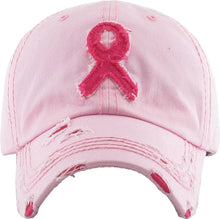 Load image into Gallery viewer, Pink Ribbon Vintage Ballcap: PNK
