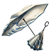 Load image into Gallery viewer, Hokusai "The Great Wave" Reverse Umbrella
