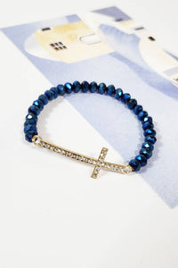 Cross Stone with Glass Bracelet