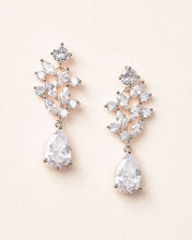 Load image into Gallery viewer, Anna Floral CZ Earrings: Rose Gold
