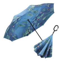 Load image into Gallery viewer, RainCaper - RainCaper Monet Water Lilies Reverse Umbrella
