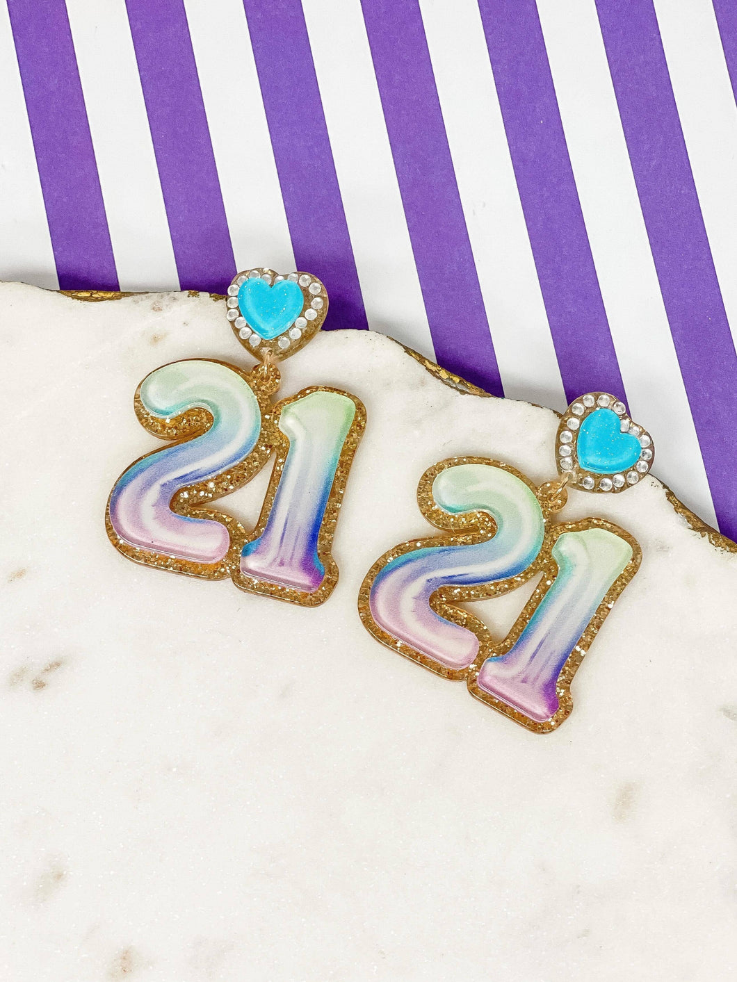 '21' Birthday Balloon Dangle Earrings