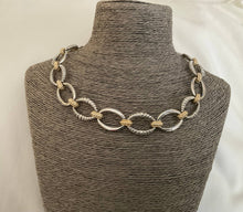 Load image into Gallery viewer, Textured Oval Statement Link Necklace
