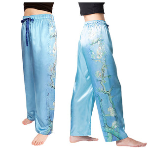 Van Gogh Almond Blossom-Satin Pajama Pants