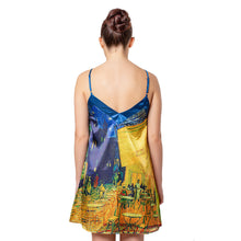 Load image into Gallery viewer, Van Gogh Café Terrace Satin Chemise Nightgown
