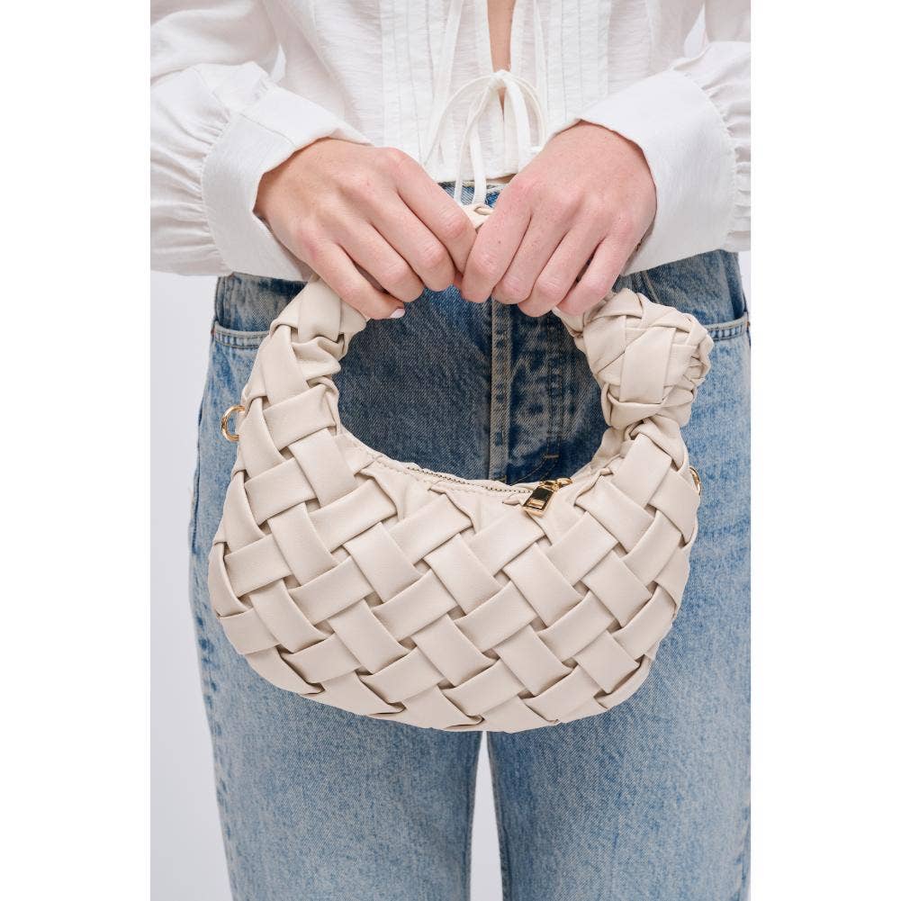 Nadia Woven Crossbody: Oatmilk