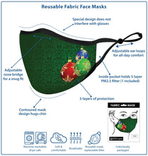 Load image into Gallery viewer, RAINCAPER SILVER SNOWFLAKES REUSABLE FABRIC FACE MASK
