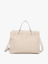 Load image into Gallery viewer, Nancy Woven Diamond Tote: Off White
