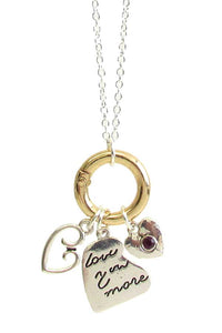 Love theme multi heart charm pendant necklace