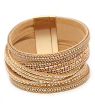Load image into Gallery viewer, Multi-layer leather magnetic bracelet Gold
