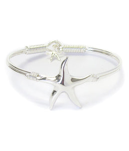 Metal wire bangle bracelet - starfish