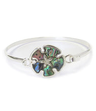 Load image into Gallery viewer, Abalone wire bangle bracelet - sand dollar
