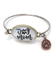 Pet lovers' inspiration wire bangle bracelet - dog mom